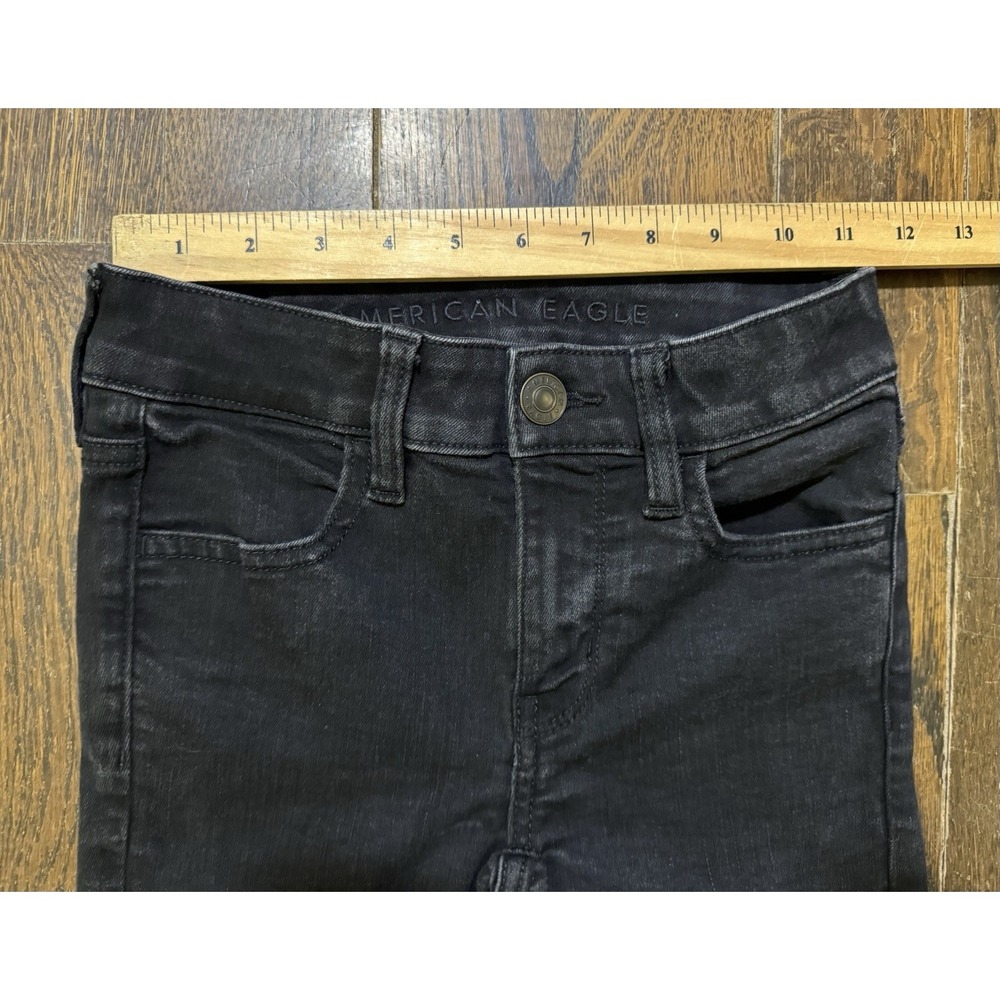 American Eagle Jegging Women's Size 000 Reg Next Level Stretch Black Low Rise - Picture 6 of 10